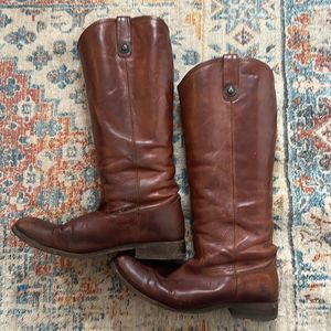 Frye Original Melissa Button Boot, cognac, Women’s size 9